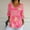 Hot Pink, variant on Tittly Womens V Neck T Shirts, 3/4 Sleeve Shirts for Women Dressy Tunic Tops Casual Wear with Floral, Graphic Tees Women, Womens Tops Casual Green L