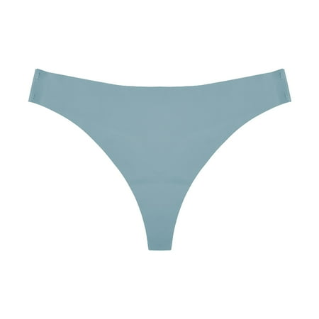 Pavied Cotton Underwear Thongs for Women Cotton Underwear Lingerie Women V Waist Breathable No Show Thong Seamless Underwear Cheeky Underwear Light Blue M