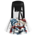 thumbnail image 2 of Women's Casual Fashion Printed Retro Square Neck Long Sleeve Dress with Merry Christmas AI Design, Fall and Winter Dress for Holiday Events and Daily Comfort,White,2XL, 2 of 4