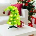 thumbnail image 6 of 18inch Mini Christmas Tree Ornament,Artificial Green Crooked Neck Tabletop Christmas Trees with Light and Samll Balls for infoor Outdoor Home Holiday Party Decoration, 6 of 9