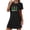 Black, variant on PRINxy Women's Plus Size Christmas Short Sleeve Round Neck Chest Print Nightgown with All Day Comfort for Sleep and Loungewear Wear Purple XL