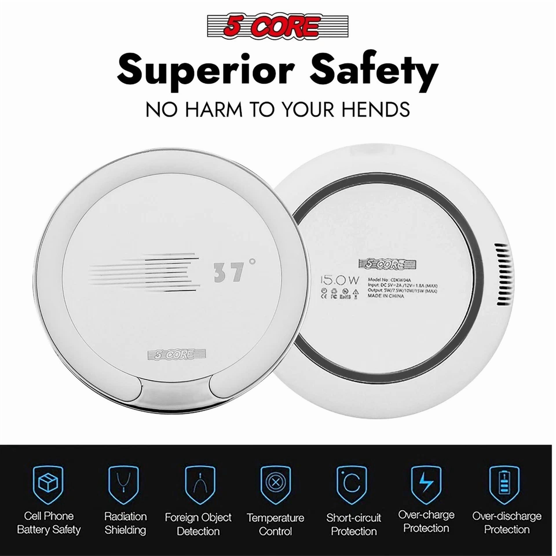 CRESTIN- 5Core Wireless Phone Charging Pad 15W Wire Less Fast Slim Charger Mat Cargador