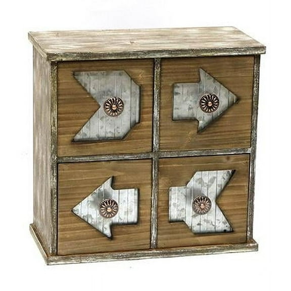 Jeco F-SF029 Metal & Wood Storage Wall Decor