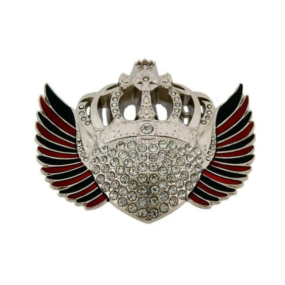 Crown Belt Buckle Papa Feathers Multicolored Metal Rhinestones Men Women Fahion