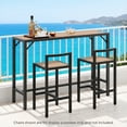 thumbnail image 2 of Pirecart 47" Patio Bar Table, Counter Height Table W/ HDPE Top & Adjustable Foot, High Top Furniture with E-Coating & Hammer-Finish Frame, All Weather for Poolside, Patio,Balcony, Yellow Teak, 2 of 10