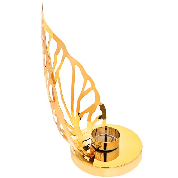 OULII Decorative Golden Metal Candle Stand for Pillar Candles Adds Warmth to Any Room