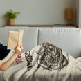 thumbnail image 3 of Motorcycle Soft Flannel Fleece Throw Blanket, Hand Drawn Chopper Style Bike with Sketch Details Free of the Rider, Cozy Plush for Indoor and Outdoor Use, 50" x 60", Beige and Brown, by Ambesonne, 3 of 5