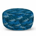 thumbnail image 1 of Blue and White Pouf Cover with Zipper, Hand-drawn Style Rain Clouds Wet Weather Theme, Soft Decorative Fabric Unstuffed Case, 30" W X 17.3" L, Blue Dark Blue, by Ambesonne, 1 of 5