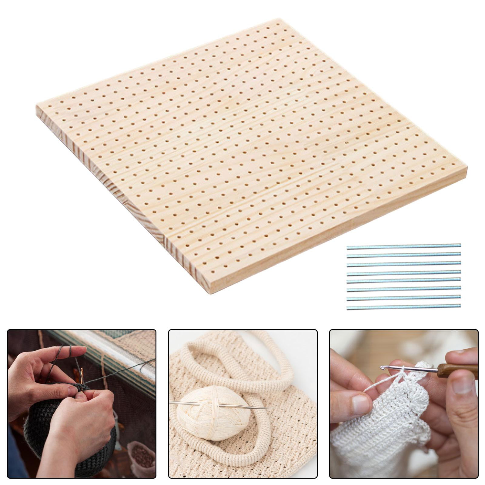 GUOOL Crochet Blocking Boards with Pins Blocking Mats Pegboard for Crochet Blocking for Granny Squares, Grandmothers, Adults, Knitting,Crocheting 30cmx30cm