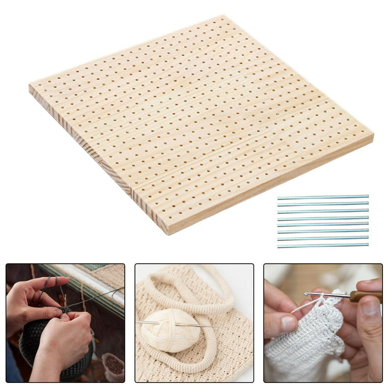 Crochet Blocking Board Wood with 20 Pin Easy to Use Sturdy for Craft Weave