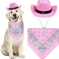 thumbnail image 2 of Small Dog Cat Western Costume Hat Bandana Set - Adjustable Mini Pet Dress Up Accessories, 2 of 19