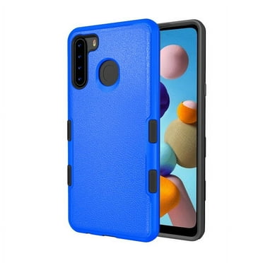 Samsung Galaxy A21 Phone Case Full-Body 2 Layer Shockproof Protection Heavy Duty Armor Hard Plastic & Shock Absorption Rubber Rugged Bumper Hybrid Cover [BLUE] Case for Samsung Galaxy A21 (2020)