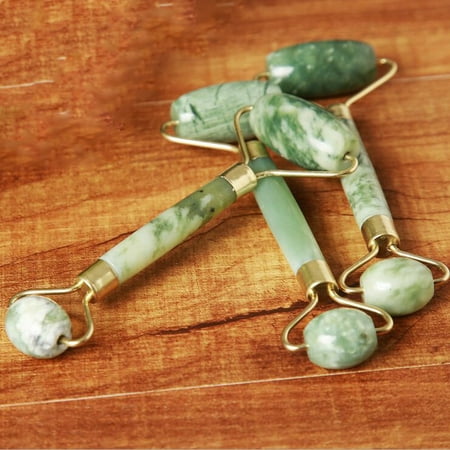Jade Therapy - 100% Natural jade facial roller double Neck Healing Slimming Massager Anti Aging Jade roller Therapy