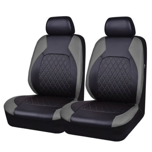 Funda de asiento de coche de una sola línea con cuadros de diamantes, cuero acolchado, cuero sintético PU