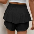 thumbnail image 4 of Summer Saving Clearance 2025! Xixinqiwan Women Summer Shorts Casual Beach Comfy Smocked Elastic High Waist Pull On Flowy Short with Pockets, 4 of 7