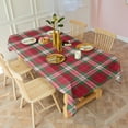thumbnail image 3 of Red and Green Christmas Plaid Pattern Rectangle Tablecloth 60"x120",Waterproof Polyester Rectangle Table Cloth, Wipeable Spillproof Polyester Tablecloth for Dining, Camping, Indoor and Outdoor, 3 of 6