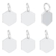 thumbnail image 1 of Charm PH PandaHall de plata de ley 925 hexagonal de 7 x 6 mm, 6 unidades, 1 of 5