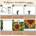 thumbnail image 5 of Peel and Stick Wallpaper Wall Murals Decorative Sunflower Glass Panel Stained Glass 100"H x 144"W Removable PVC Wall Paper Self-Adhesive Wall Paintings Art Decor for Bedroom Living Room, 5 of 7