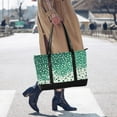 thumbnail image 4 of FORMRS Canvas Laptop Tote Bag for Women with 15.6" Computer Compartments Shoulder Handbag, Green and White Pattern, 4 of 7