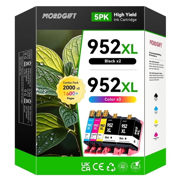 952XL ink Compatible Ink Cartridges for HP 952XL 952 XL Ink Cartridges for Printers to use with OfficeJet Pro 7740 8710 8720 7210 8715 8702 Printer (5 Pack)