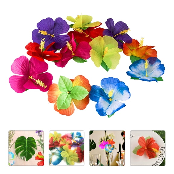 Toyandona Fake Hibiscus Flowers Assorted Colors Perfect for Party and Home Decor