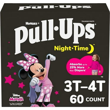 Huggies Pull-Ups Girls' Nighttime Potty Training Pants, Training Underwear, 3T-4T, 60 Ea, 3 Pack