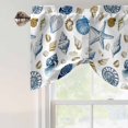 thumbnail image 5 of Summer Marine Life Tie Up Valances Curtain, Adjustable Kitchen Watercolor Conch Starfish Ocean Shell Vintage Valances for Windows Decor, Rod Pocket Short Curtains Set for Bedroom/Bathroom, 60"x18", 5 of 9