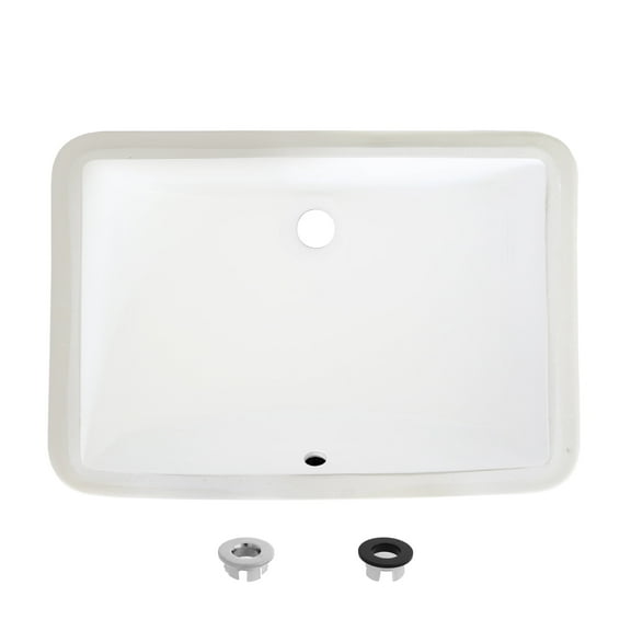Stylish Undermount 21 ¼"Wx 14 ½"D White Rectangular Bathroom Sink P-203