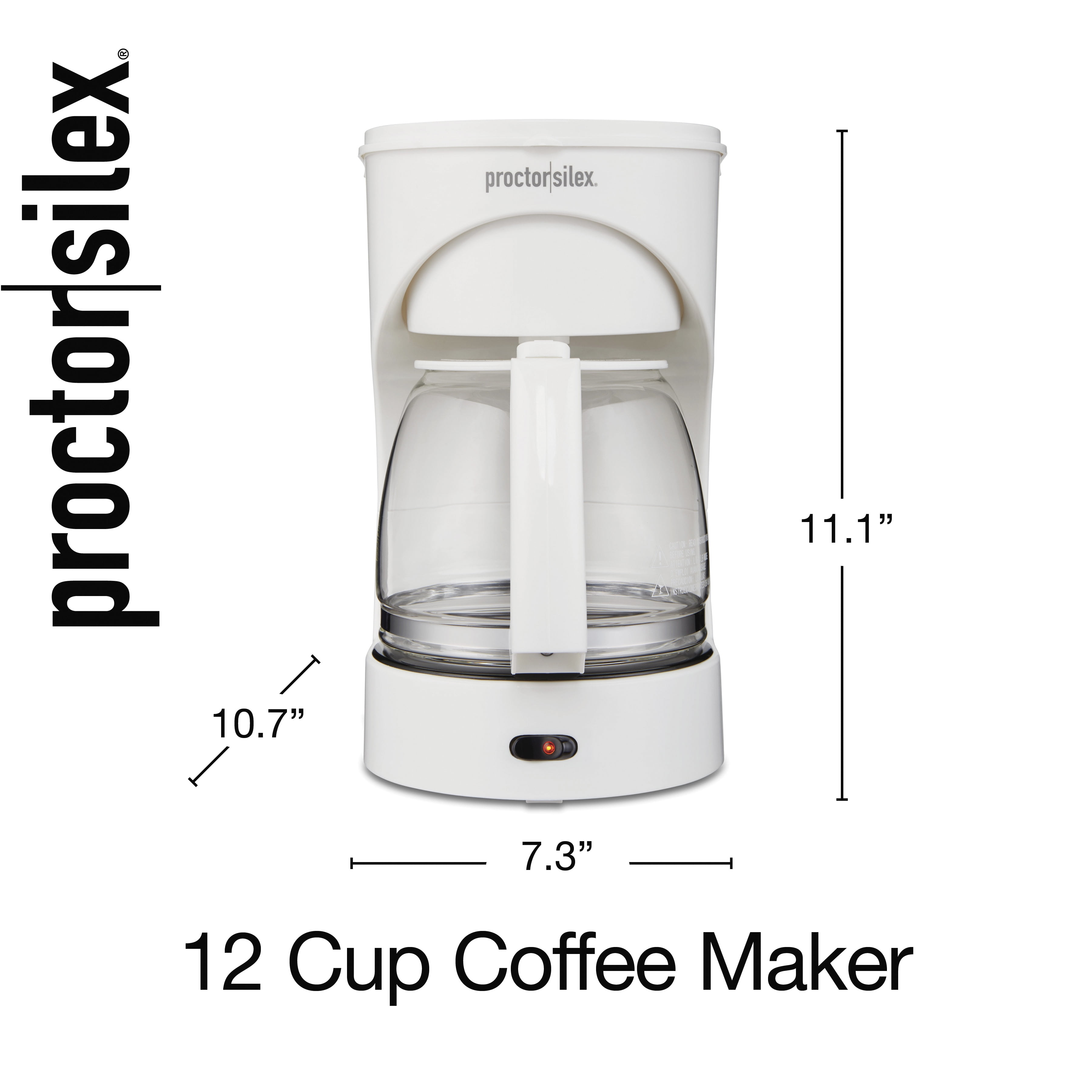 Proctor Silex 12 Cup Coffee Maker with Glass Carafe, Compatible