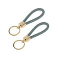 thumbnail image 1 of Llavero para Automóvil Unique Bargains Llavero Universal con Anillo para Llaves de Fob para Casa Cuero Aleación de Zinc Tono Dorado Gris 2Pcs, 1 of 6
