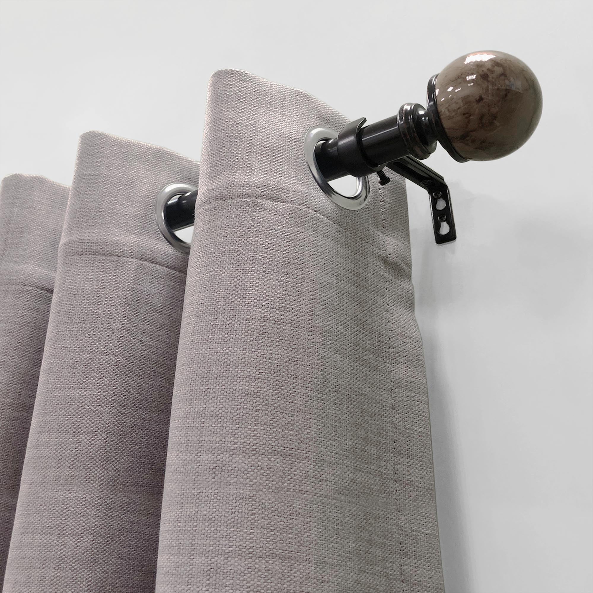 Lumi 1" Oil Rubbed Bronze Marble Ball Single Curtain Rod, 36-72"