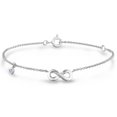 thumbnail image 1 of 925 Sterling Silver 0.03 Ct Canadian Diamond And Infinity Chain Bracelet, 1 of 4