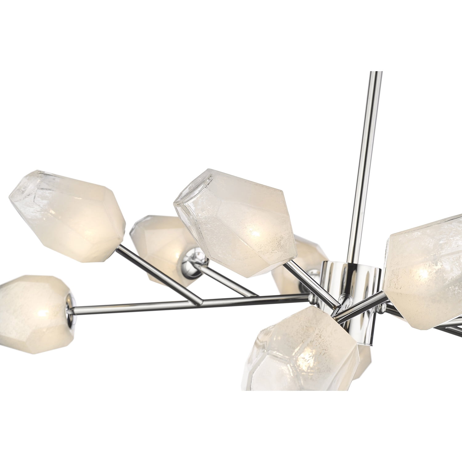 Design Living 12-Light Chrome Iron Chandelier With Glass Shades