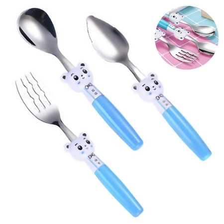

3 Pieces Childrens Stainless Steel Flatware - 1 x Children Safe Forks 1 x Mud scraper 1 x Tablespoons Toddler Utensils