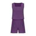 thumbnail image 7 of Patlollav Womans 2 Piece Outfits Sleeveless Crop Top Shorts High Waist Set with Pockets, 7 of 7