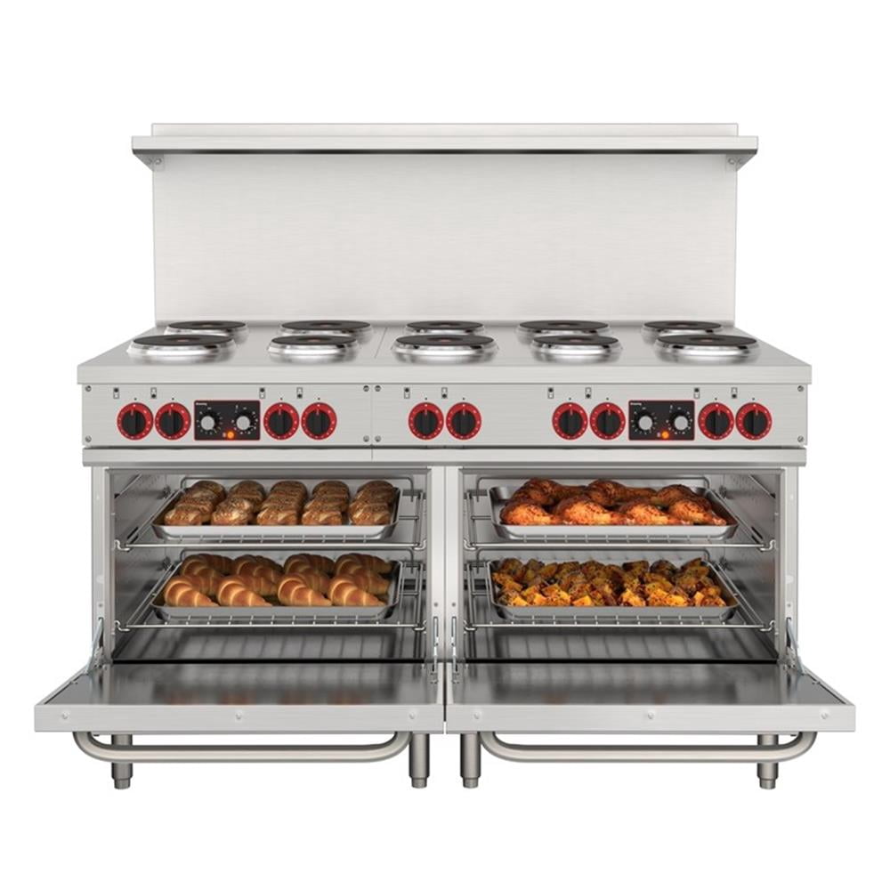 Pemberly Row 60" Electric Range with 10 Burners & 2 Standard Electric Ovens