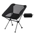 thumbnail image 2 of Silla plegable para acampar, estructura de acero al carbono, silla portátil para exteriores para mochileros, aventuras al aire libre, montañismo Negro, 2 of 8