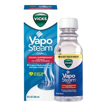 Vicks VapoSteam Cough Suppressant Liquid with Camphor for Humidifiers and Vaporizers, Original Scent, 8 fl oz