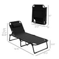 thumbnail image 3 of Outdoor Chaise, Adjustable Folding Chaise Lounge with 4-position Backrest, Magazine Pocket,, 3 of 5