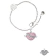 thumbnail image 2 of Delight Jewelry Silvertone Big Sister Banner on Pink Crystal Heart Silver-tone Rose Link Chain Bracelet, 6.25"+1.75" Extender, 2 of 4