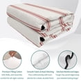 thumbnail image 4 of Full Quilt Set 78''x90'', Red Striped Lightweight Summer Bedspread Coverlet Set with 2 Pillow Shams, Rustic Red Stripe Modern Art Beige Breathable All Season Quilt Bedding for Bedroom/Guest Room, 4 of 9