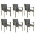 thumbnail image 2 of vidaXL 7 Piece Garden Dining Set with Cushions Grey Poly Rattan, 2 of 5