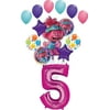 Trolls World Tour 5th Birthday Party Supplies Poppy Balloon Bouquet Decorations