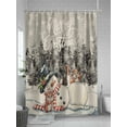 thumbnail image 5 of Fsddascl Grey Snowman Christmas Shower Curtain Set - Small 36" x 72" Washable Bathtub Curtain with 12 Hooks, Xmas Tree Rustic Snowflake Waterproof Fabric Stall Shower Curtains for Bathroom/Bathtub, 5 of 6