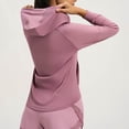 thumbnail image 3 of HAiming Womens Zip up Hoodies Long Sleeve Athletic Sweatshirt with Pockets Solid Color Casual Fall Winter Workout Tops, 3 of 4