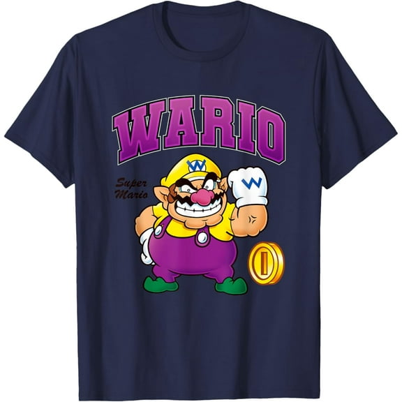 Gildan Super Mario Bros Wario Big Character Portrait T-ShirtHot Vintage Trending Tee - Birrthday gifts