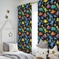 thumbnail image 5 of Dinosaur and Palms Black Pattern Insulated Teens Curtains Set Of 2, Bedroom Essentials, Toddler Room Decor 52x84in(132x213cm), 5 of 5