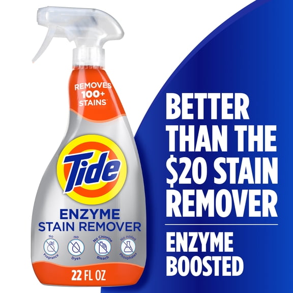 Tide Enzyme Stain Remover Spray, Fragrance Free, Fast-Acting Color-Safe Formula, 22 fl oz