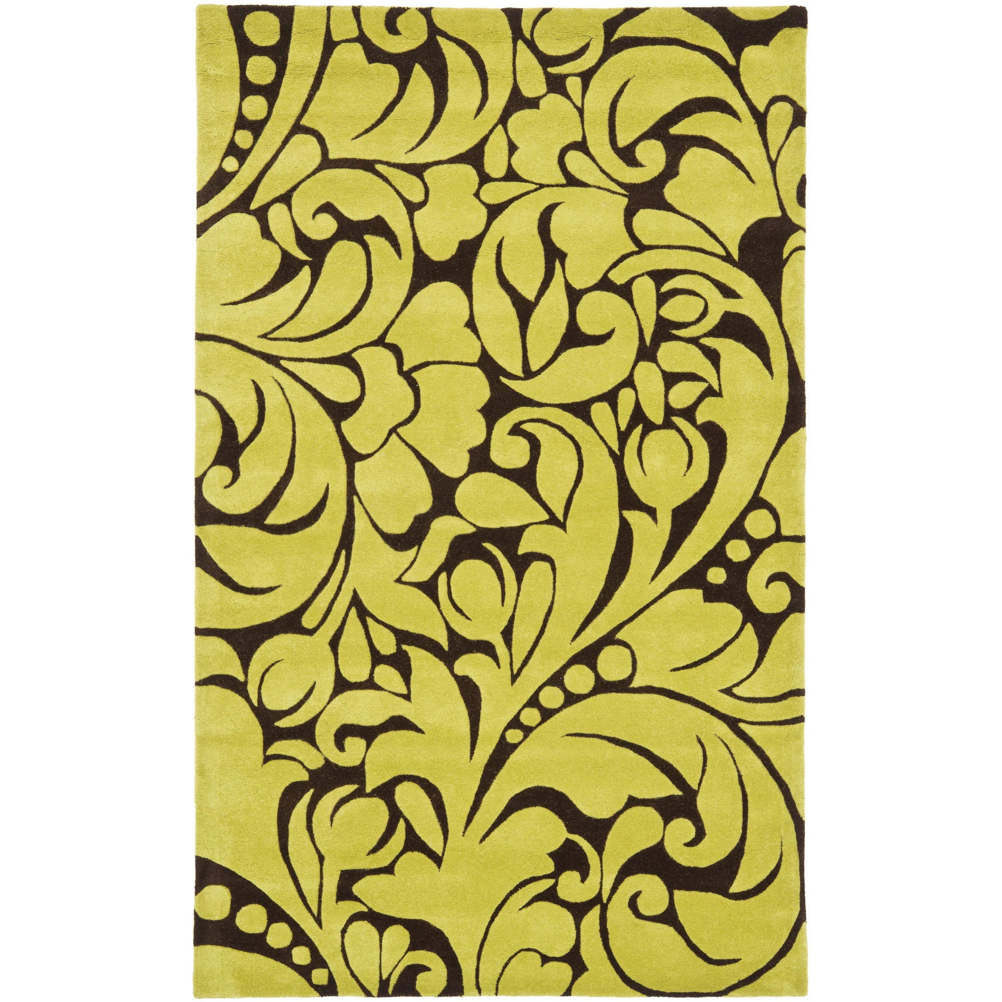 SAFAVIEH Soho Hunter Floral Wool Area Rug Brown Green 3 6 X 5 6 safavieh-soho-hunter-floral-wool-area-rug-brown-green-3-6-x-5-6