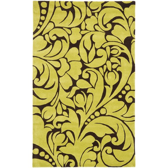SAFAVIEH Soho Hunter Floral Wool Area Rug, Brown/Green, 3'6" x 5'6"